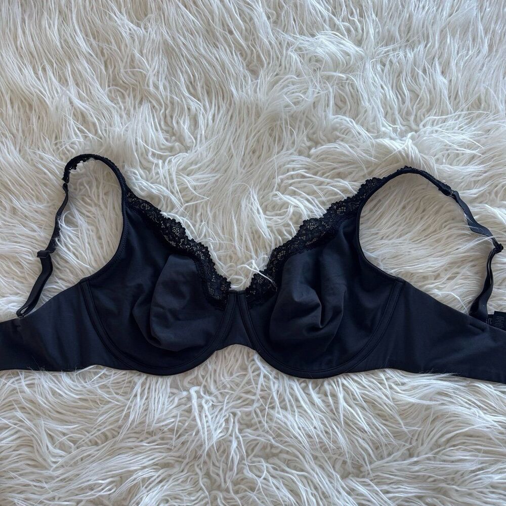 Skims Fits Everybody Lace Unlined Full Coverage Bra Onyx Size 36DDD